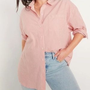 Old Navy Pinstriped Oversized Boyfriend Shirt
